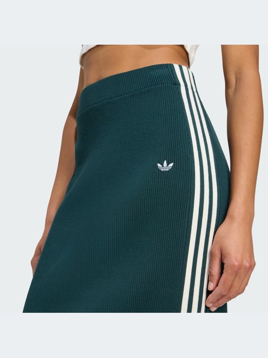 adidas Originals Dresses & Skirts - adidas Originals Teal Ribbed Midi Skirt with White Side Stripes
